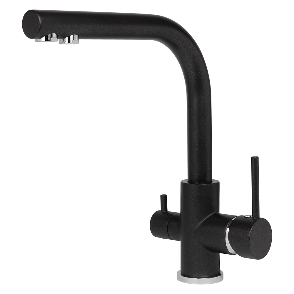 Смеситель для кухни ZORG AKVADUO PREMIUM BRASS black metallic - фото