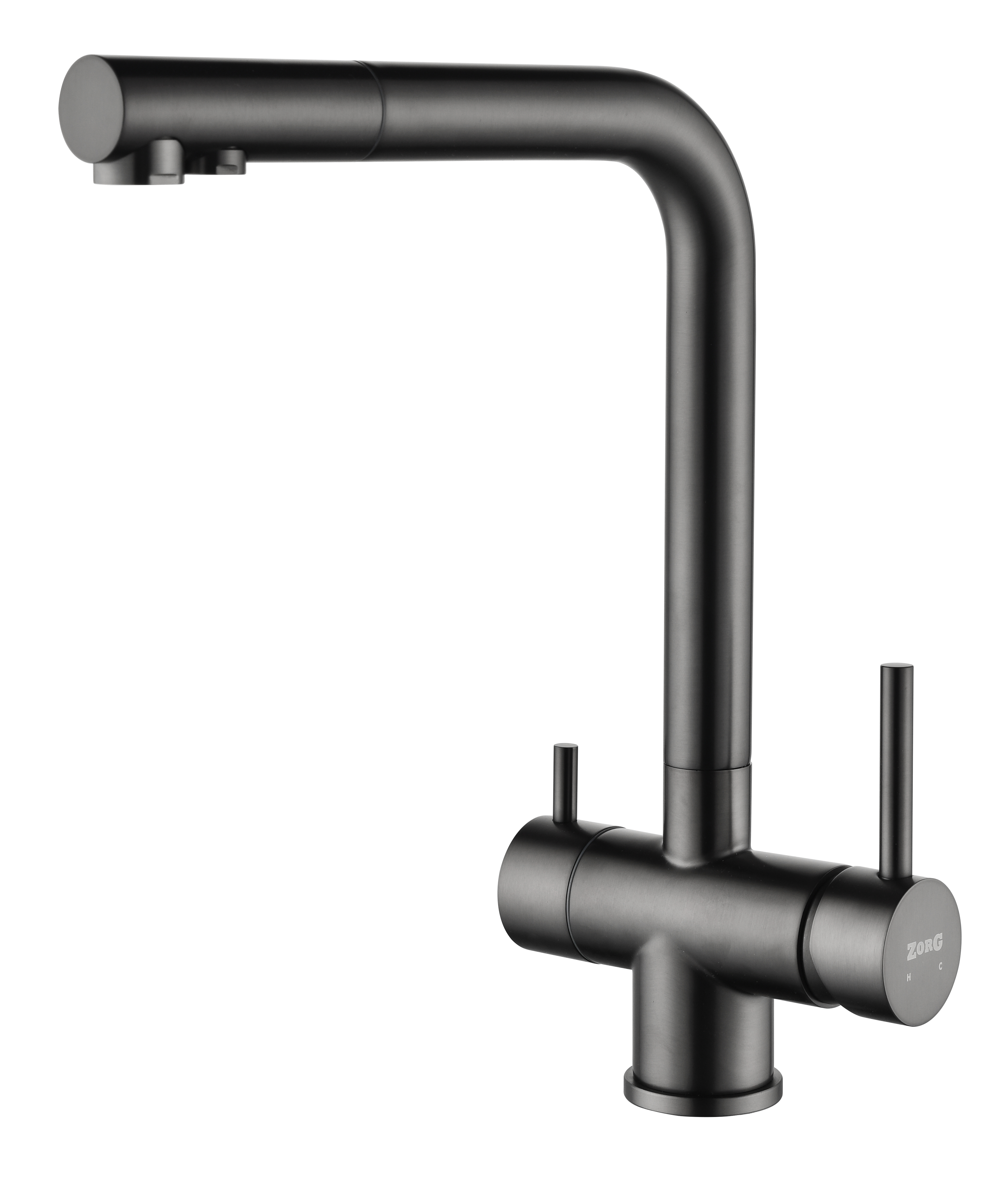 Смеситель для кухни ZORG ARGOS PREMIUM PVD Gunblack - фото