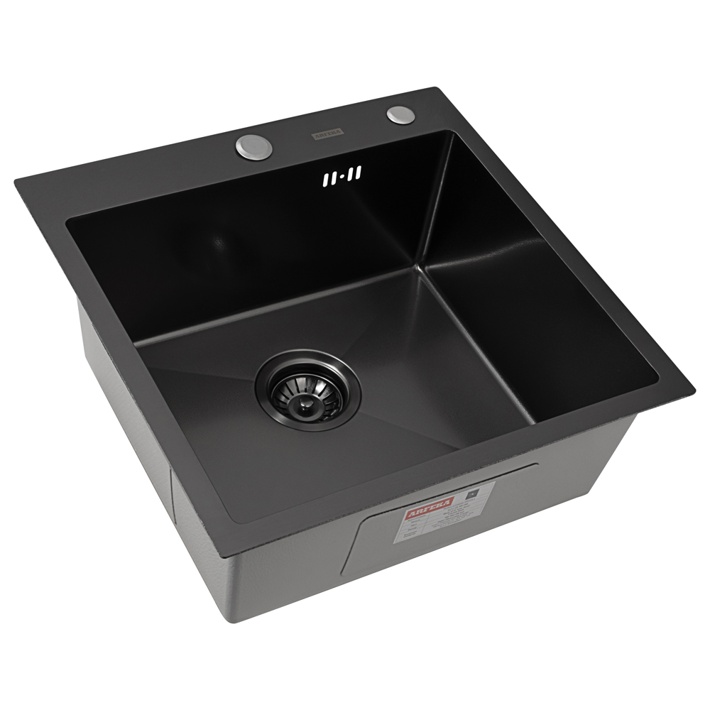 Мойка ARFEKA ECO AR 500*500 BLACK PVD NANO DECOR VOLCANIC ROCK - фото