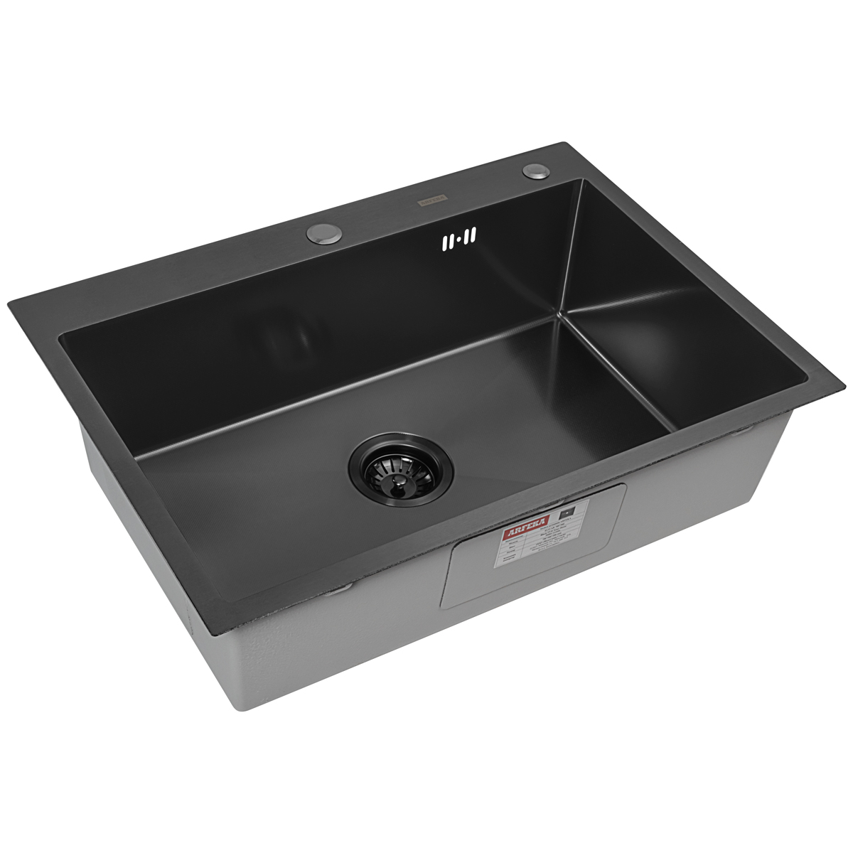Мойка ARFEKA ECO AR 700*500 BLACK PVD NANO DECOR MILLET GRAINS - фото