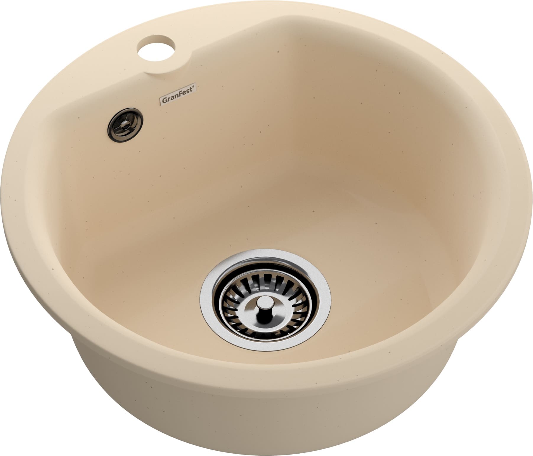 Кухонная мойка GRANFEST SMART SM-435 бежевый + сифон - фото2