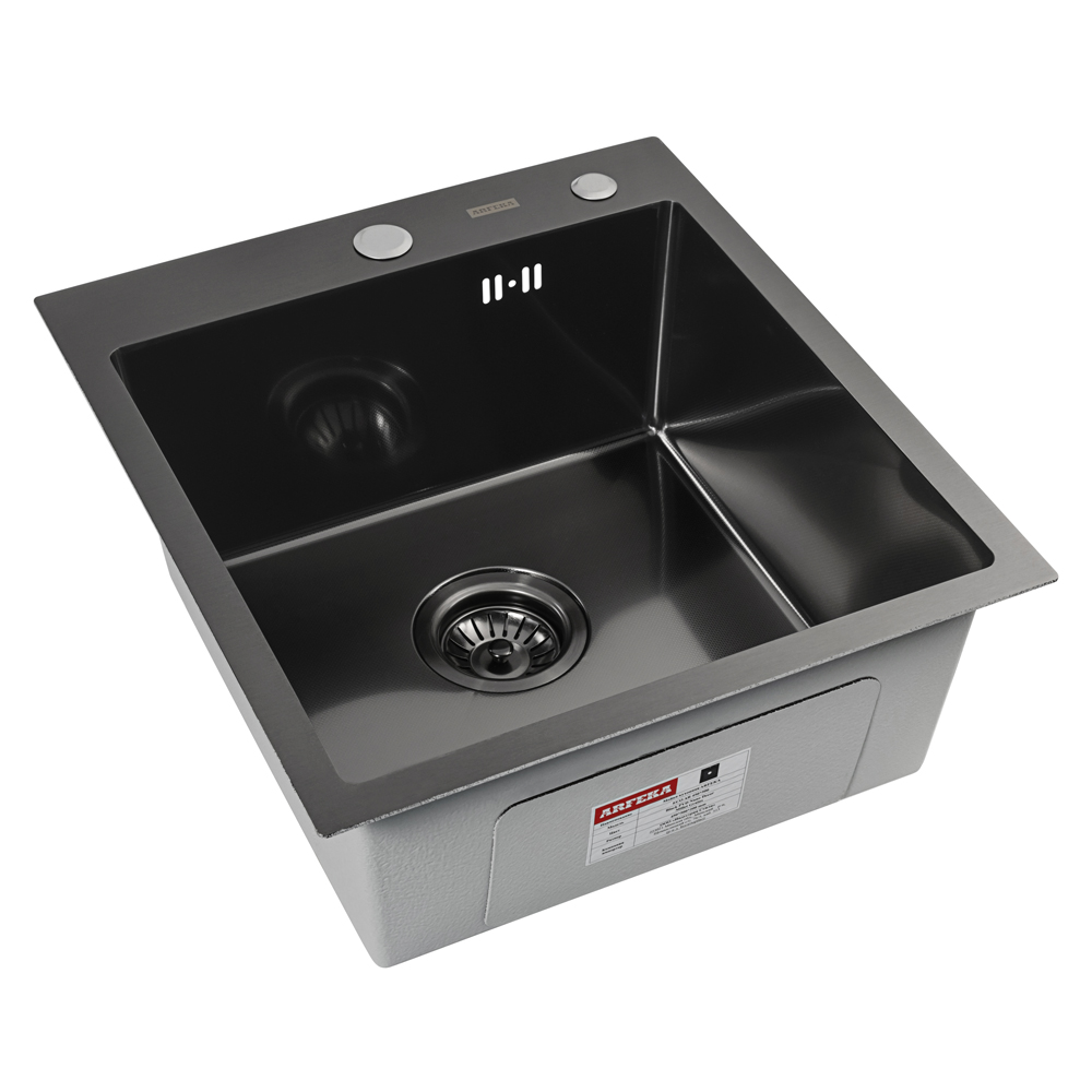 Мойка ARFEKA ECO AR 450*500 BLACK PVD NANO DECOR MILLET GRAINS - фото