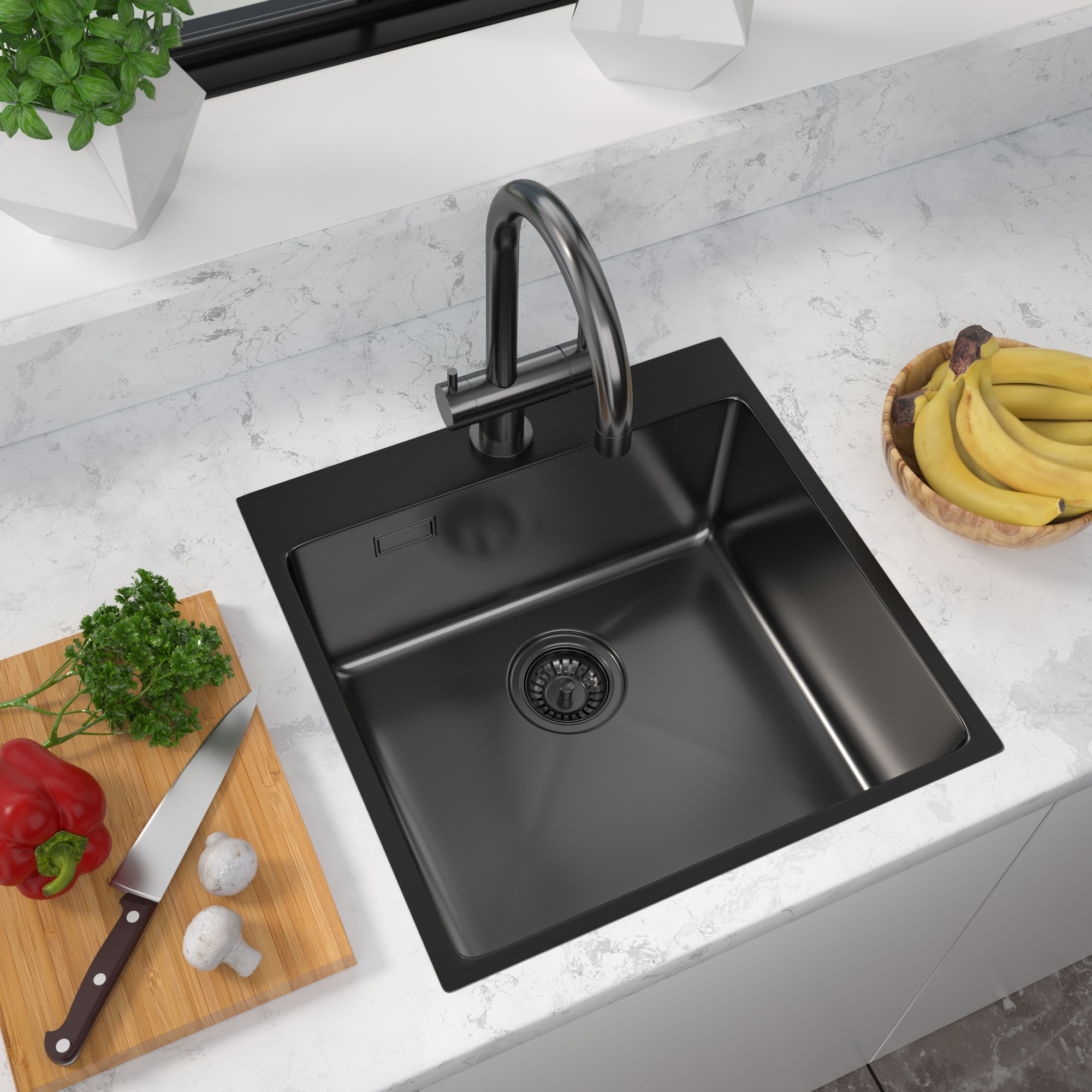 Мойка ZORG ZRN 5050 PREMIUM PVD Gunblack - фото4