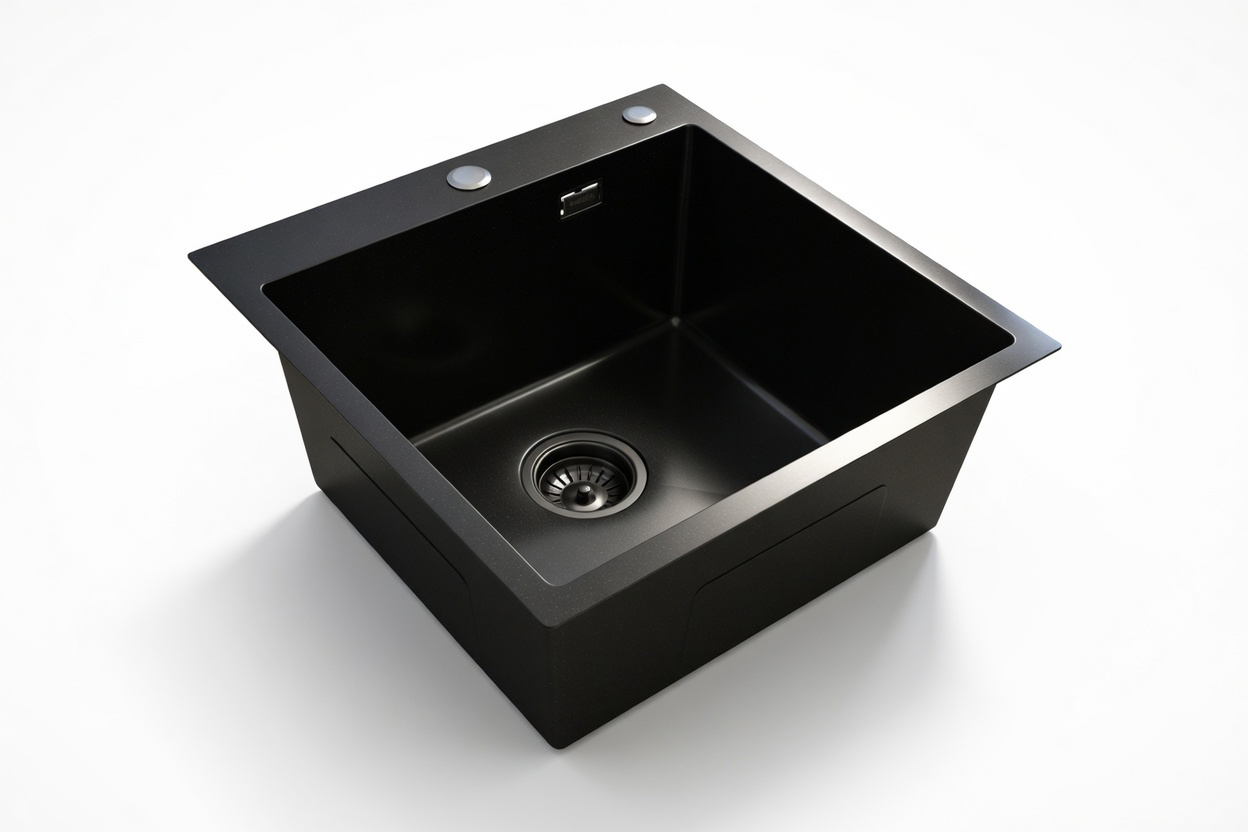Кухонная мойка из нержавейки BLANTEK LS-5050STB Stone texture black - фото2