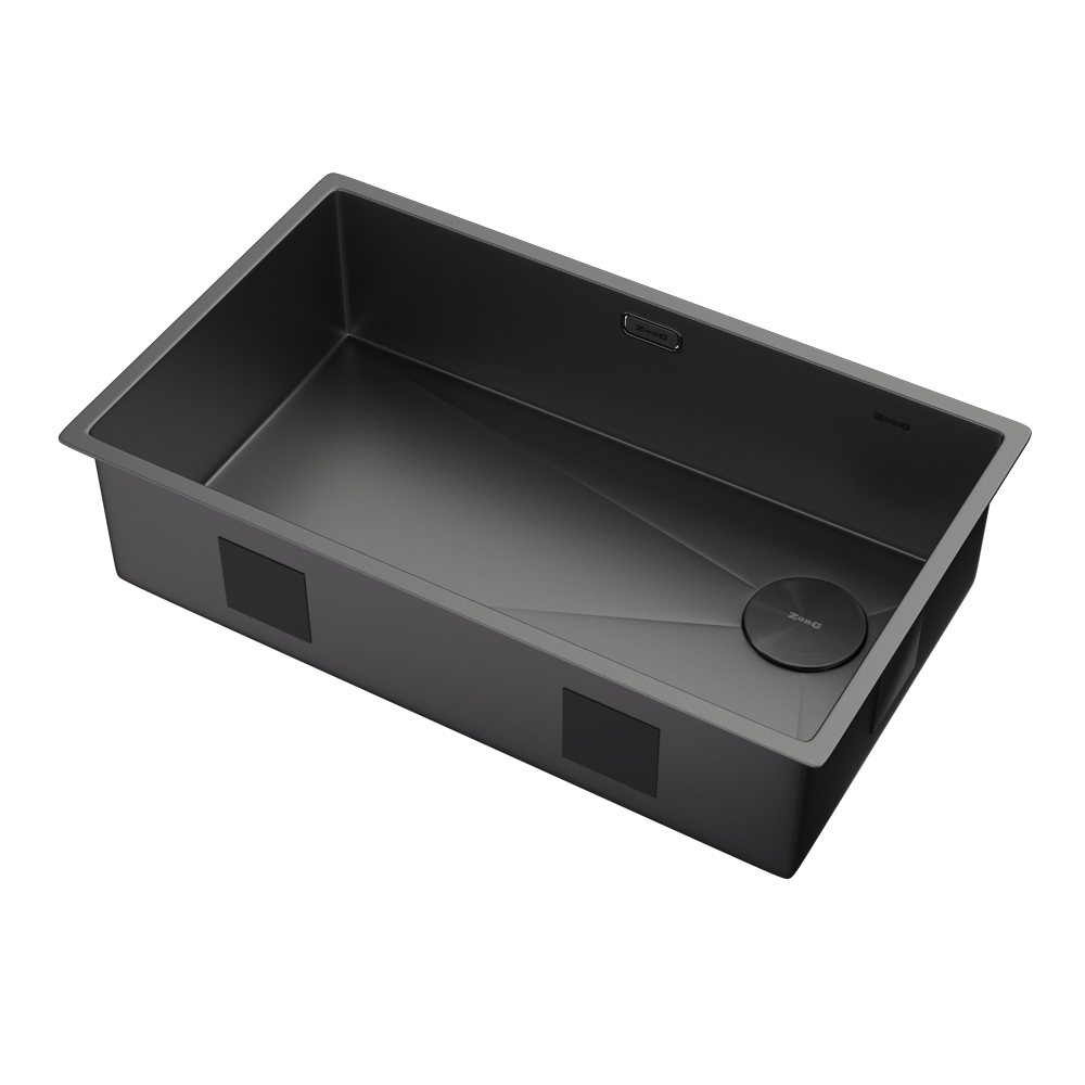 Мойка ZORG ZEROX 74 U / IF SIDE SF ZURINOX PVD GUNBLACK - фото