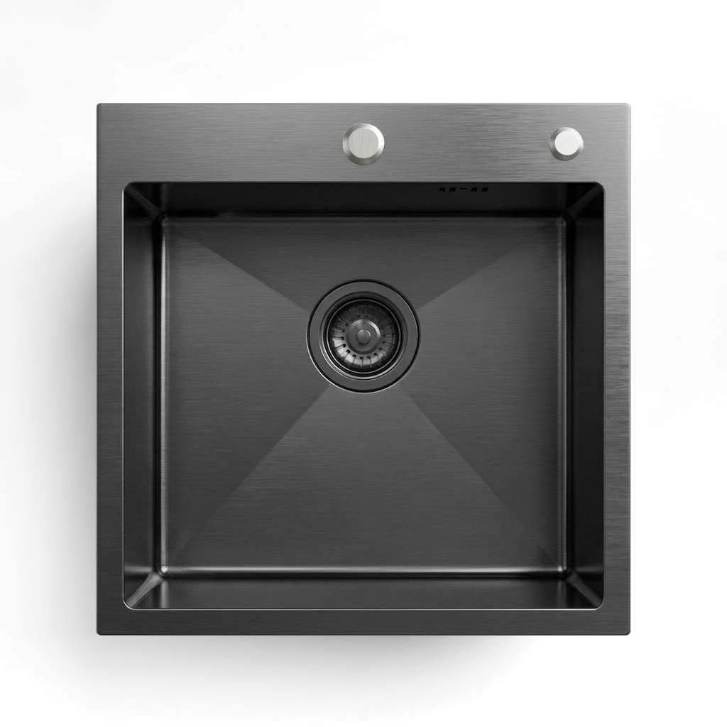 Кухонная мойка из нержавейки BLANTEK FS-5050B Nano black ECO - фото