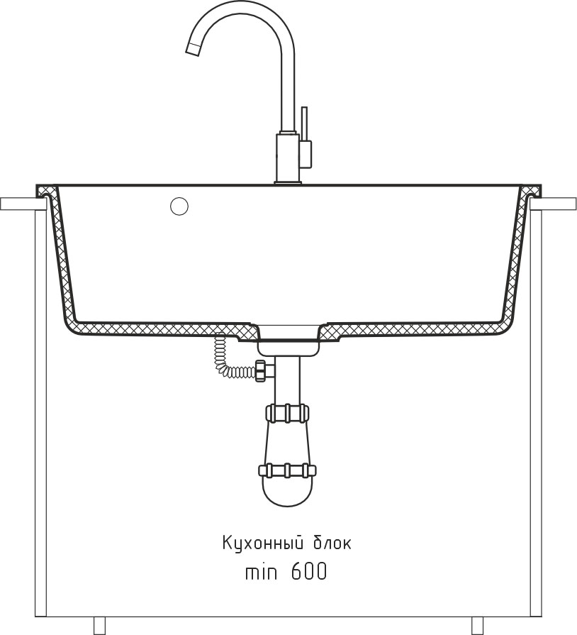 Кухонная мойка GRANFEST URBAN UR-4565 белый - фото4