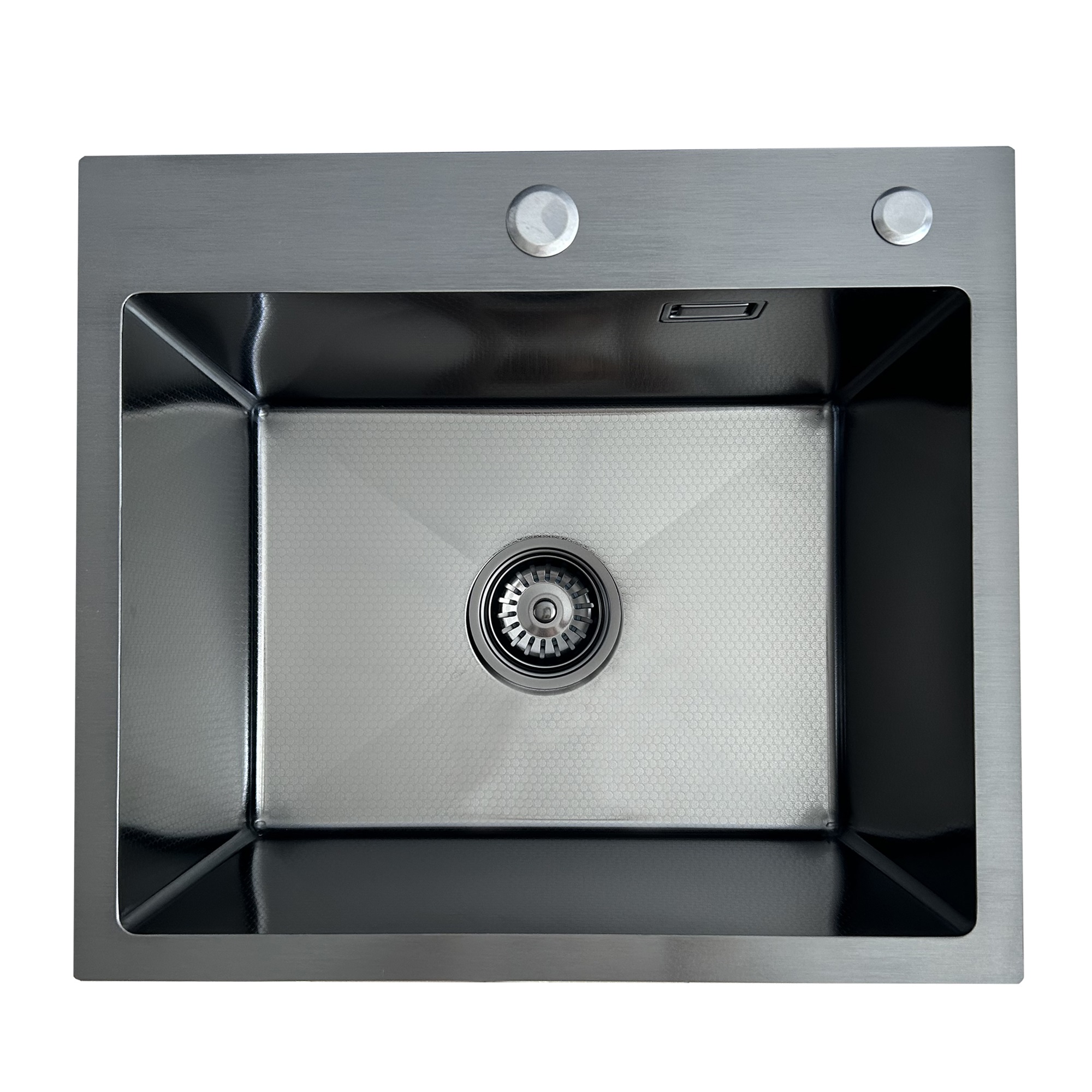 Кухонная мойка из нержавейки BLANTEK LS-5044HN Honeycomb Nano black - фото
