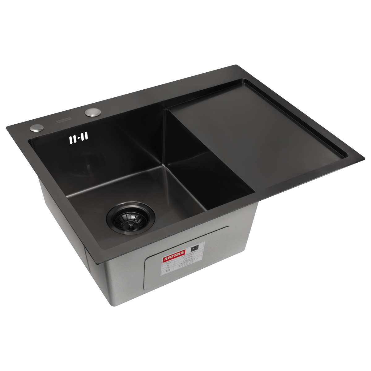 Мойка ARFEKA ECO AR 650*500 L BLACK PVD NANO - фото