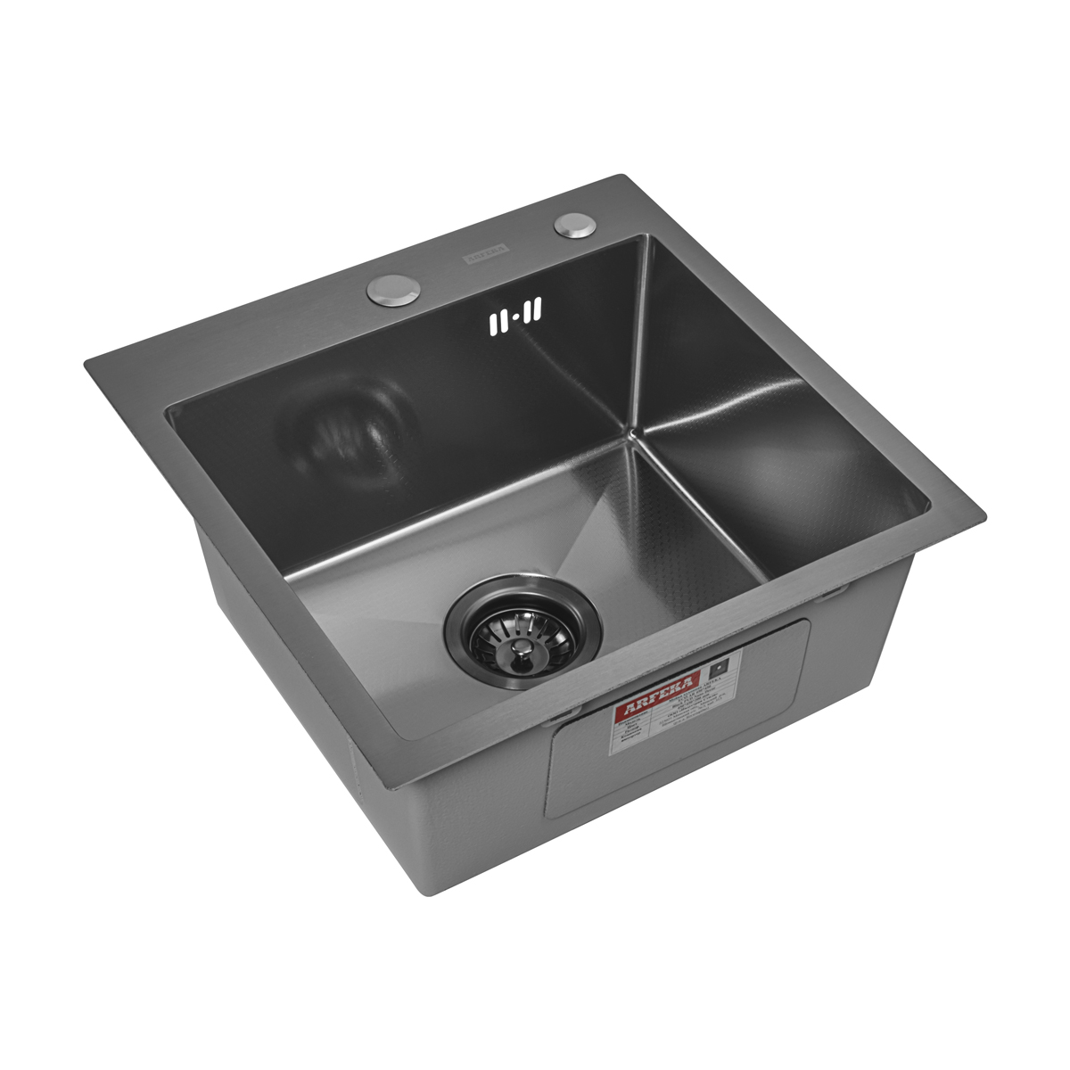 Мойка ARFEKA ECO AR 450*450 BLACK PVD NANO DECOR (настольная) - фото
