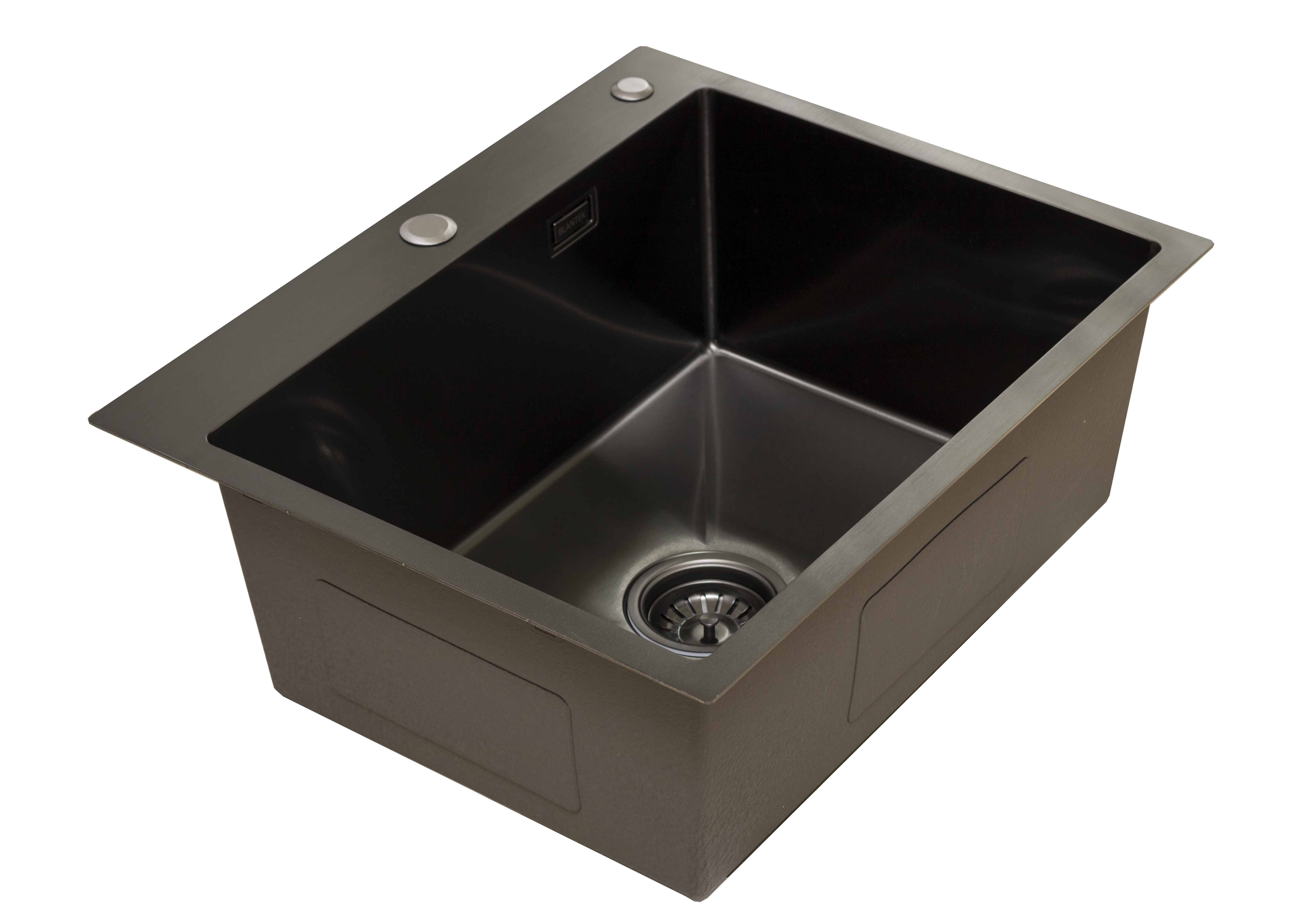 Кухонная мойка из нержавейки BLANTEK LS-5848B Nano black - фото2