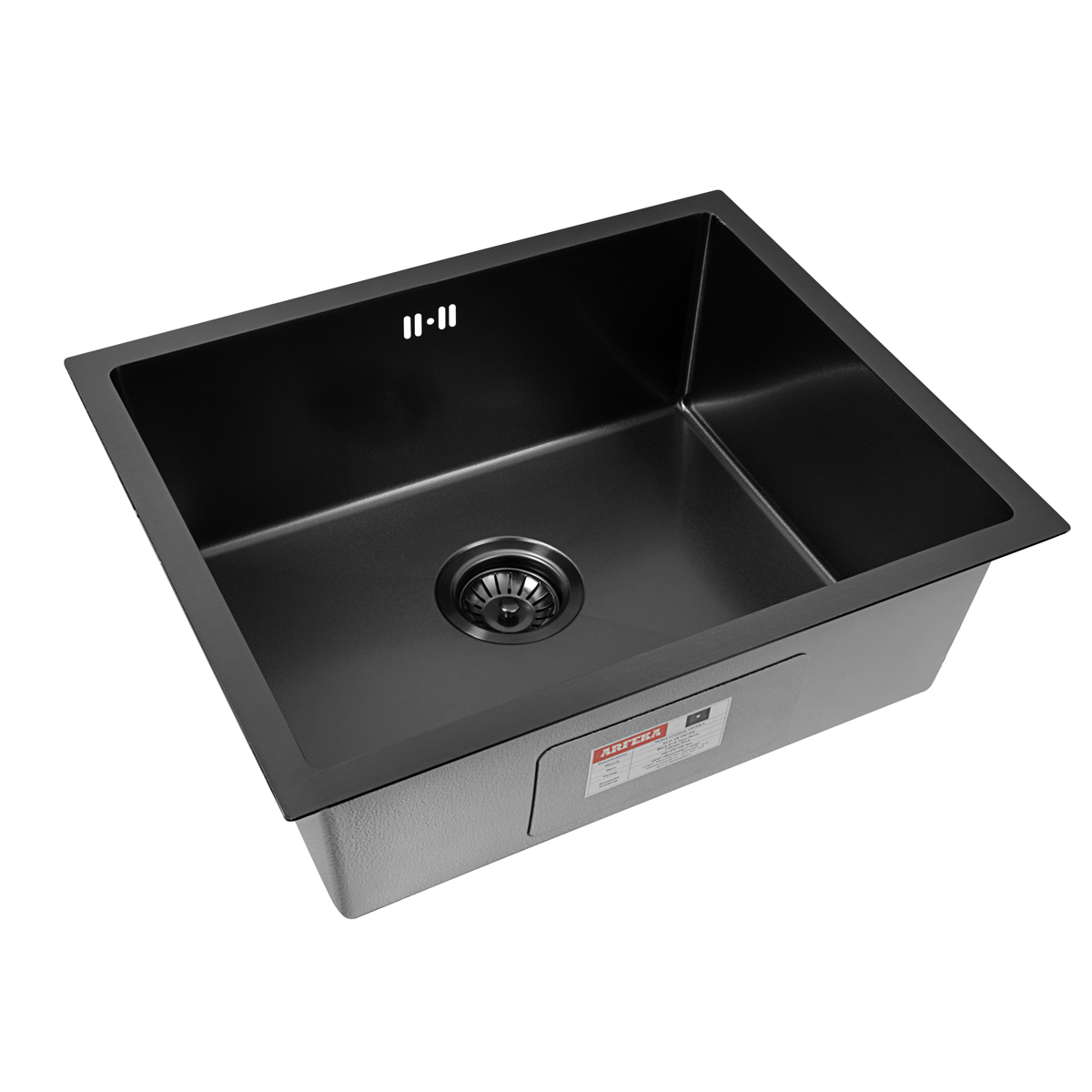 Мойка ARFEKA ECO AR 550*450 BLACK PVD NANO DECOR VOLCANIC ROCK - фото