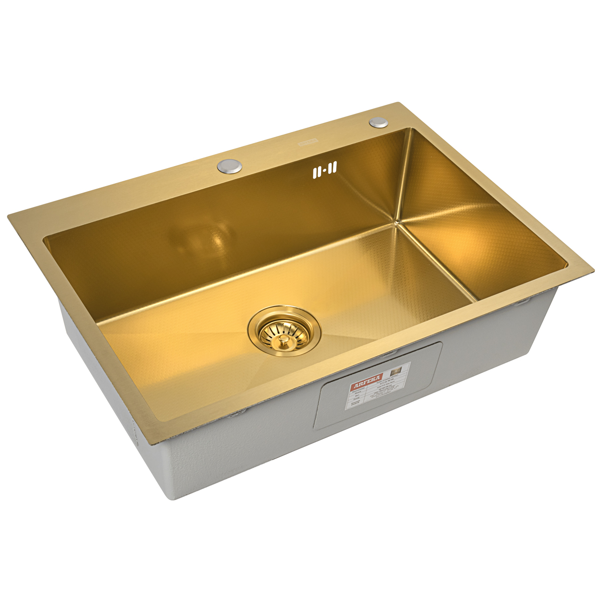 Мойка ARFEKA ECO AR 700*500 GOLD PVD NANO DECOR - фото