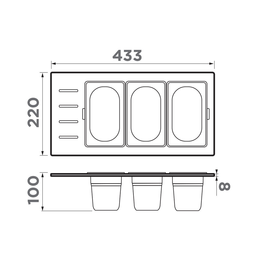 Контейнер для мойки Omoikiri DC-02-3 GB - фото2