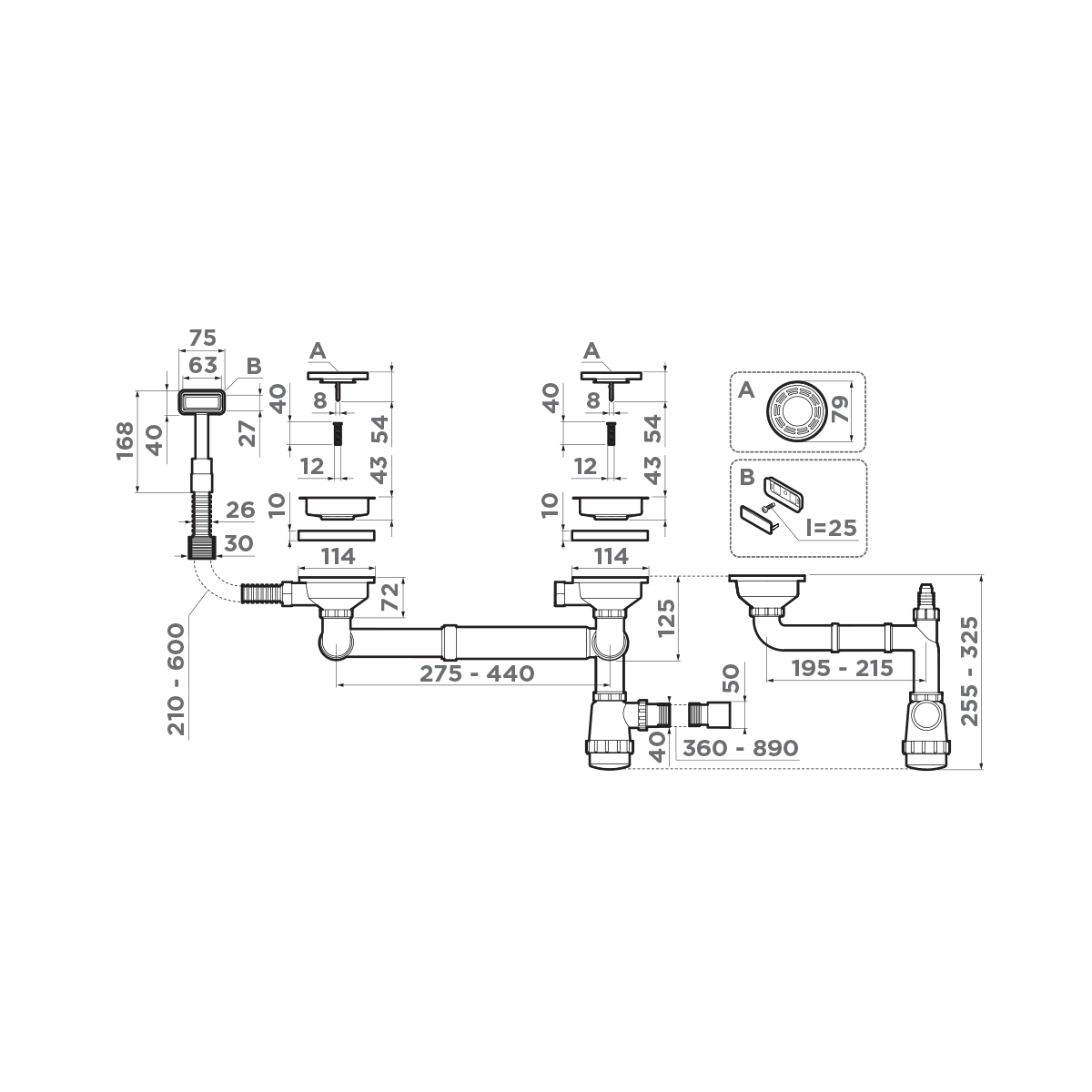 Арматура для двухчашевых моек Omoikiri WK-1.5 IN - фото2