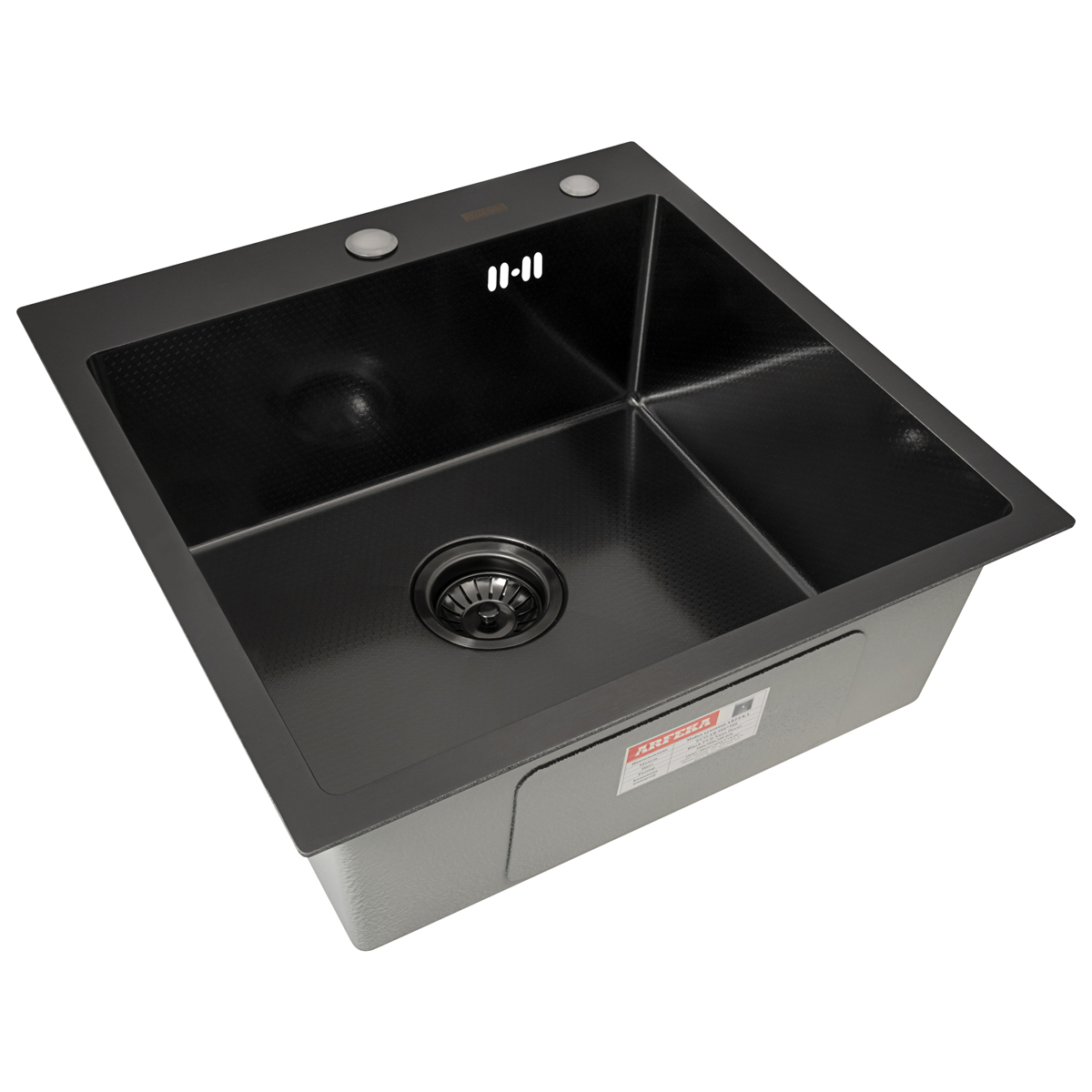 Мойка ARFEKA ECO AR 500*500 BLACK PVD NANO DECOR - фото