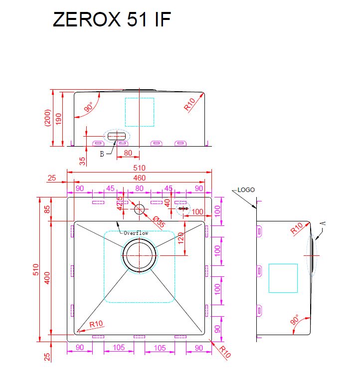 Мойка ZORG ZEROX 51 IF PVD GUNBLACK - фото3