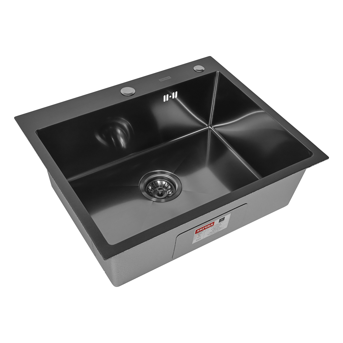 Мойка ARFEKA ECO AR 600*500 BLACK PVD NANO DECOR MILLET GRAINS - фото
