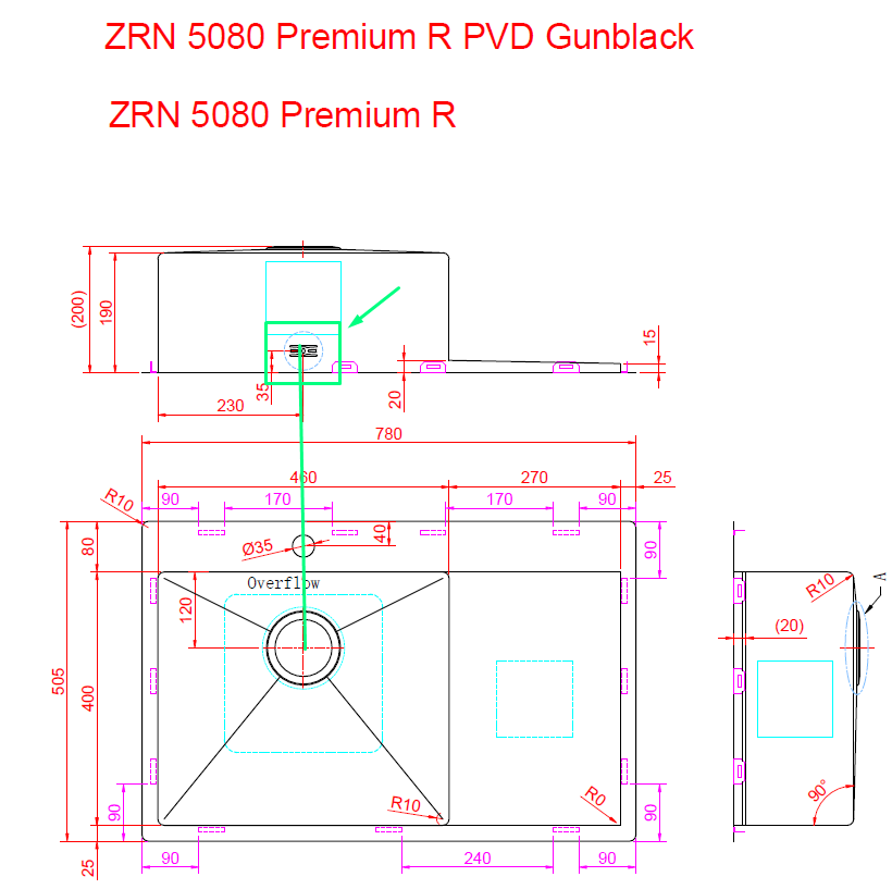Мойка ZORG ZRN 5080 PREMIUM R - фото2
