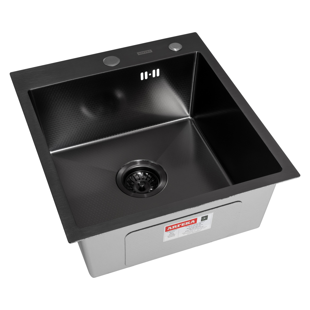 Мойка ARFEKA ECO AR 450*500 BLACK PVD NANO DECOR - фото