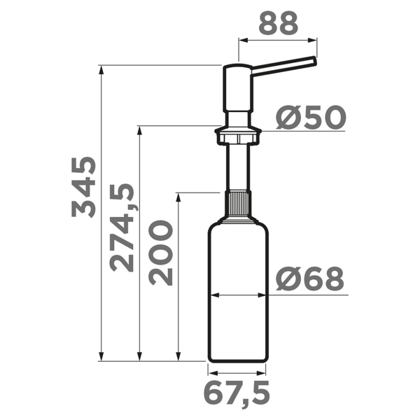 Дозатор жидкого мыла Omoikiri OM-02 GB (графит)