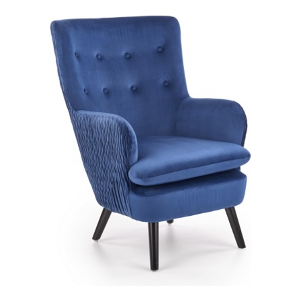 Кресло HALMAR RAVEL темно-синий/черный - фото