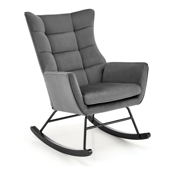 Кресло-качалка HALMAR BAZALTO серый - фото