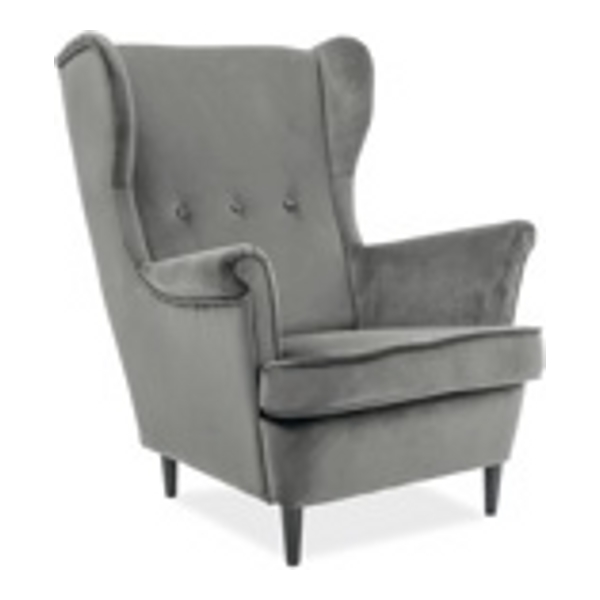 Кресло SIGNAL LORD VELVET Bluvel14, серый/венге - фото