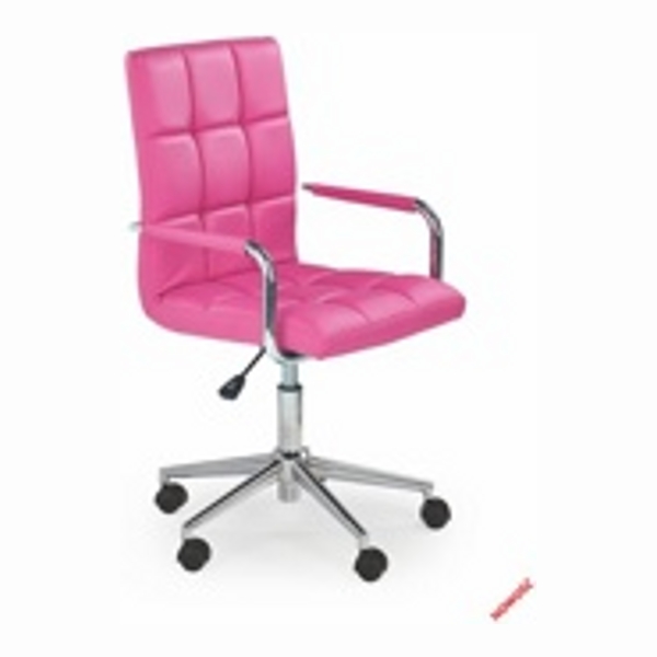 Кресло компьютерное HALMAR GONZO 2 розовый/хром - фото