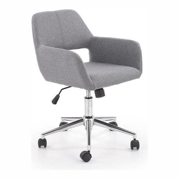 Кресло компьютерное HALMAR MOREL серый/хром - фото