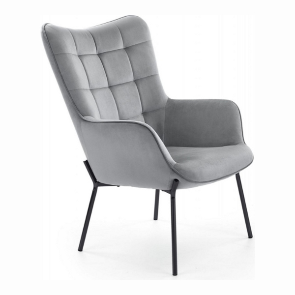 Кресло HALMAR CASTEL серый/черный - фото