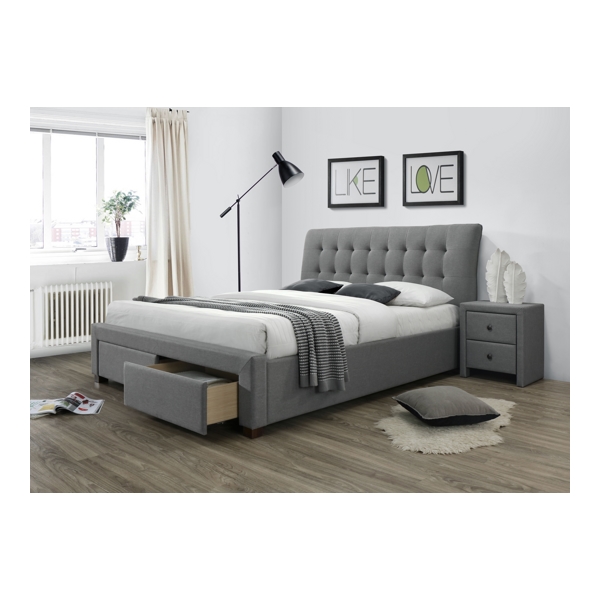 Кровать HALMAR PERCY серый, 160/200 - фото