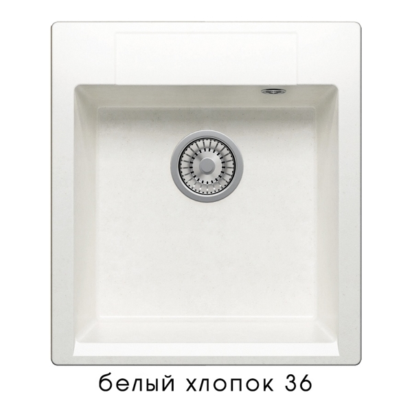 Кухонная мойка POLYGRAN ARGO-460 белый хлопок №36 - фото