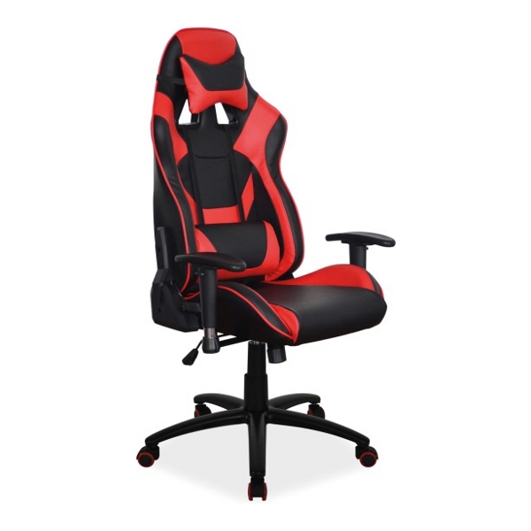 Кресло компьютерное SIGNAL SUPRA черный/красный - фото