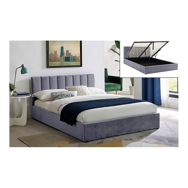 Кровать SIGNAL MONTREAL VELVET TAP.192 серый, 160/200 - фото