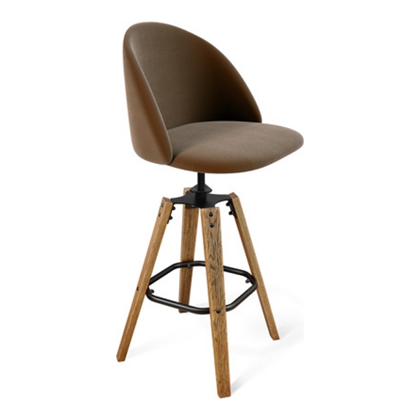 Барный стул Sheffilton SHT-ST35/S93 (кофейный ликер/браш.коричневый/черный) - фото
