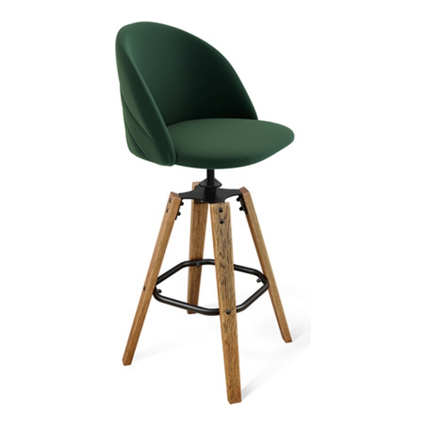 Барный стул Sheffilton SHT-ST35-2/S93 (лиственно-зеленый/браш.коричневый/черный) - фото
