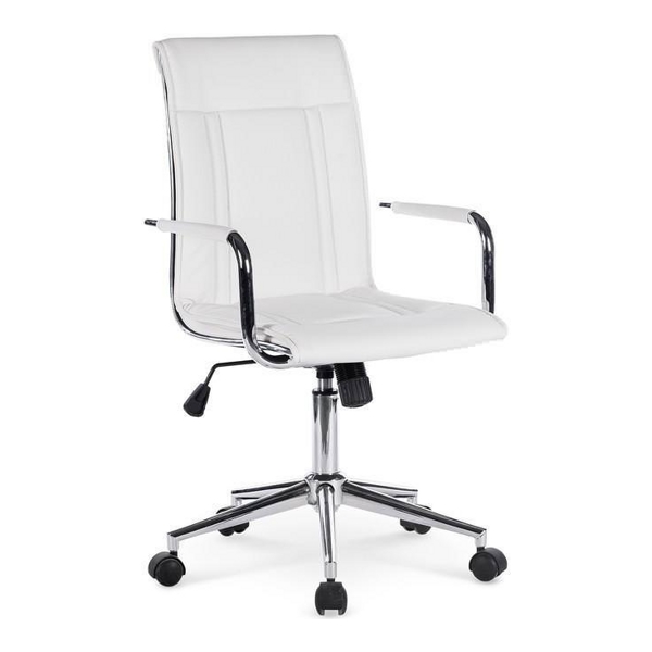 Кресло компьютерное HALMAR PORTO 2 белый/хром - фото
