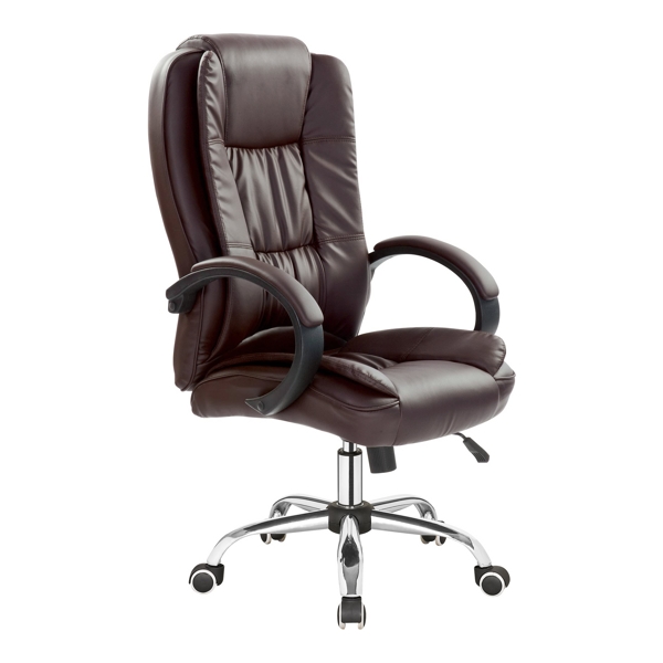 Кресло компьютерное HALMAR RELAX т.коричневый/хром - фото
