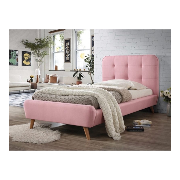 Кровать SIGNAL TIFFANY TAP. 58 розовый/дуб, 90/200 - фото