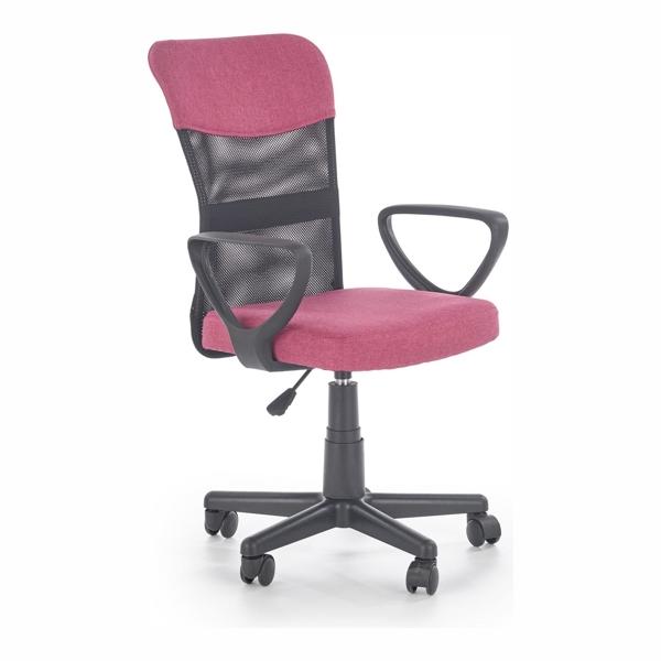Кресло компьютерное HALMAR TIMMY (розовый/черный) - фото