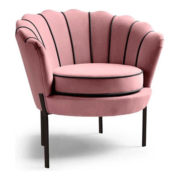 Кресло HALMAR ANGELO розовый/черный - фото