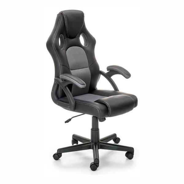 Кресло компьютерное HALMAR BERKEL (черный/серый) - фото