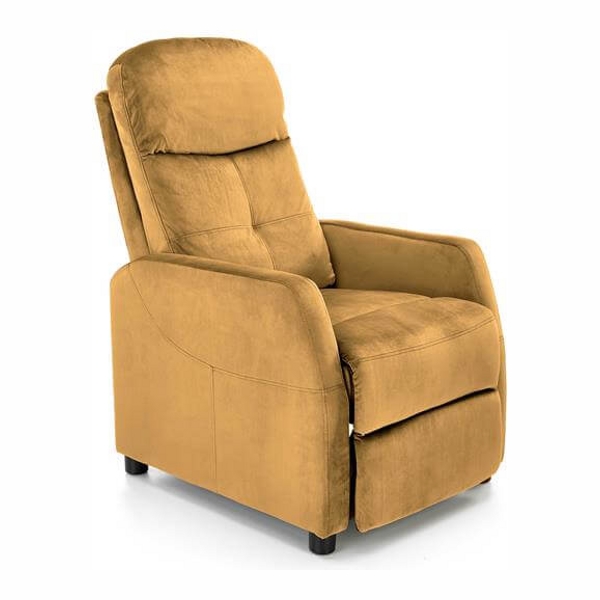 Кресло HALMAR FELIPE 2 раскладное (горчичный/венге) - фото