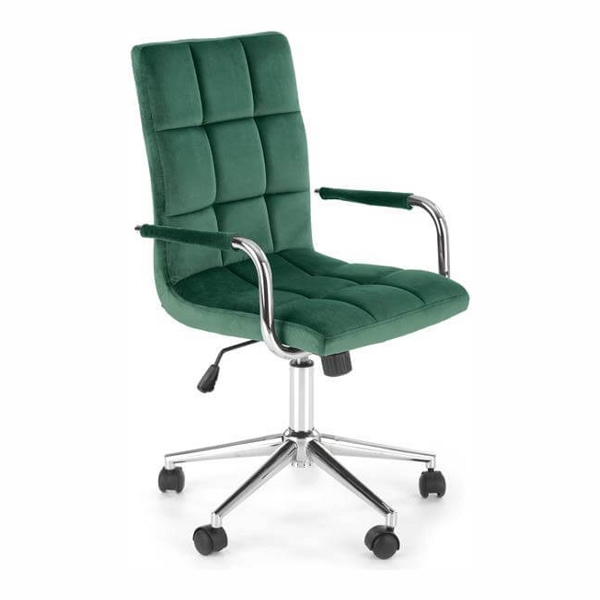 Кресло компьютерное HALMAR GONZO 4 (темно-зеленый/хром) - фото