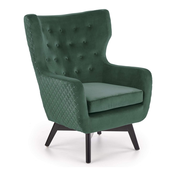 Кресло HALMAR MARVEL (темно-зеленый/черный) - фото