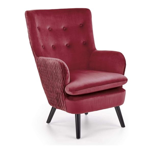 Кресло HALMAR RAVEL (бордовый/черный) - фото