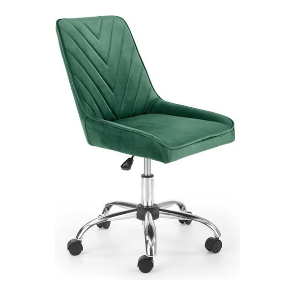 Кресло компьютерное HALMAR RICO (темно-зеленый/хром) - фото