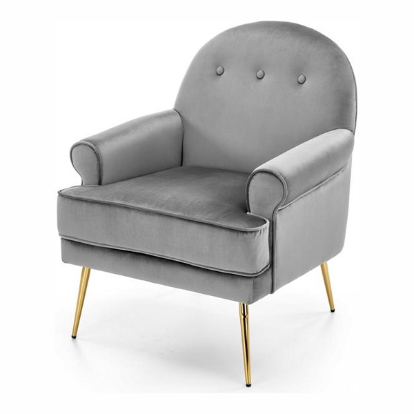 Кресло HALMAR SANTI (серый/золотой) - фото
