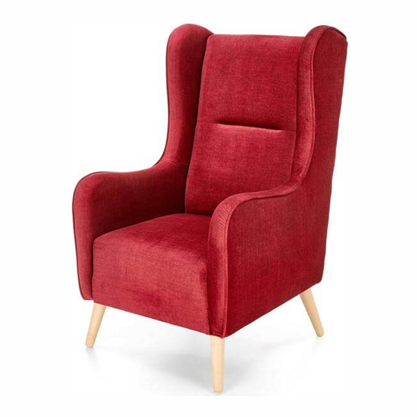 Кресло HALMAR CHESTER 2 (бордовый/натуральный) - фото